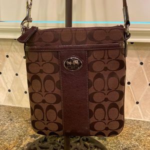 COACH crossbody bag. Brown & silver
